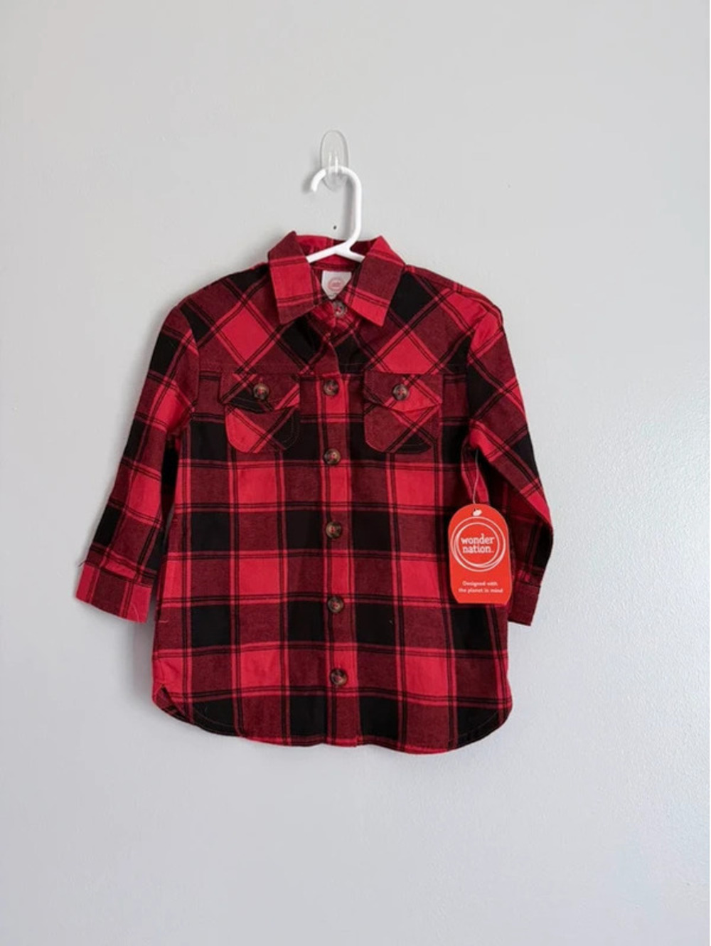 Wonder Nation Plaid Flannel Shirt Size 18M NWT